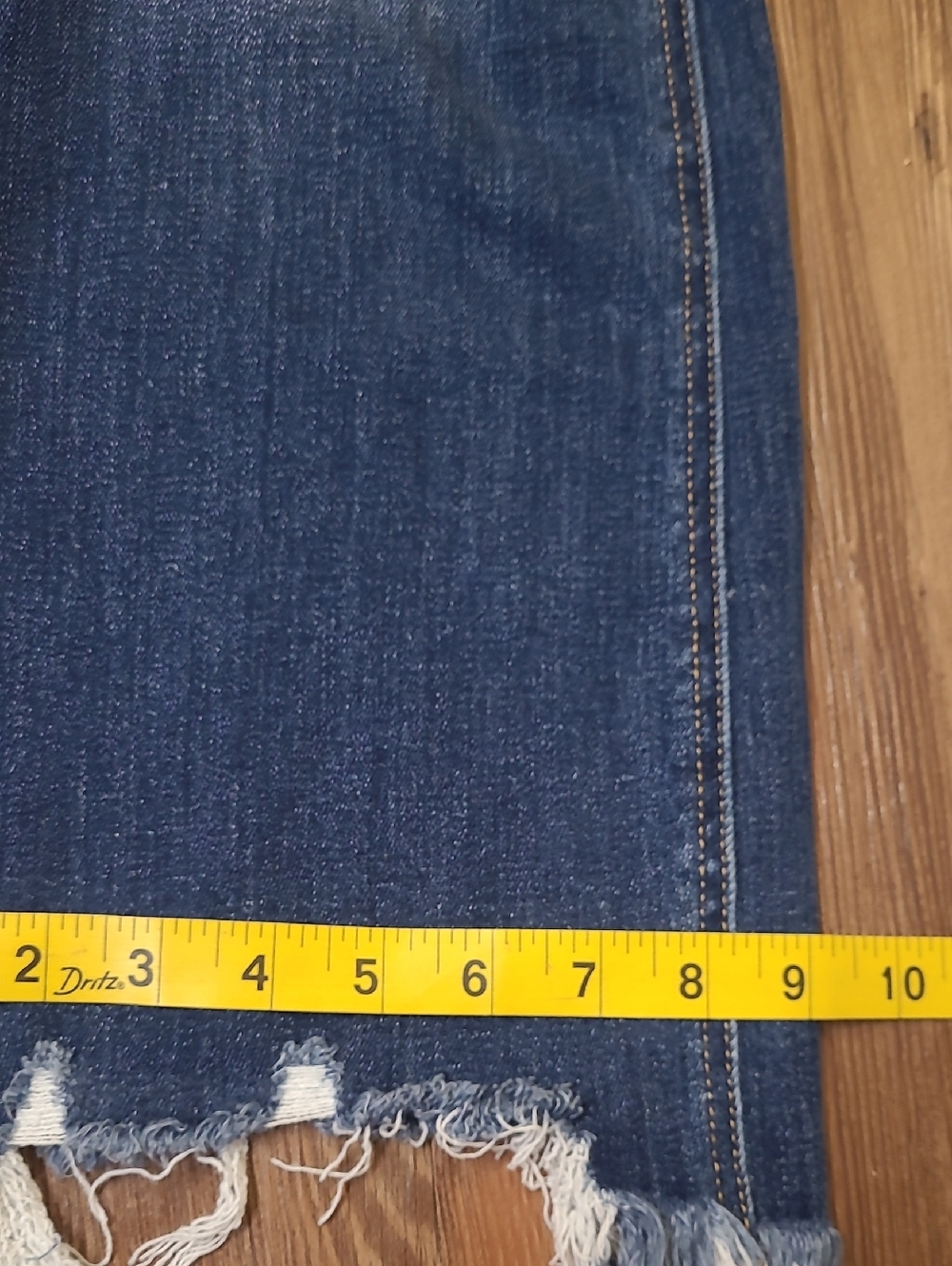 Dark Blue Distressed Womens Jeans - Picture 9 of 12
